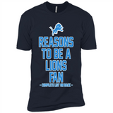 Reasons to be a Detroit Lions Fan Complete List on Back - Premium Short Sleeve T-Shirt