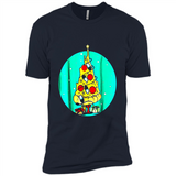Funny Pizza Ugly Christmas Sweater Xmas Pizza Tree - Premium Short Sleeve T-Shirt