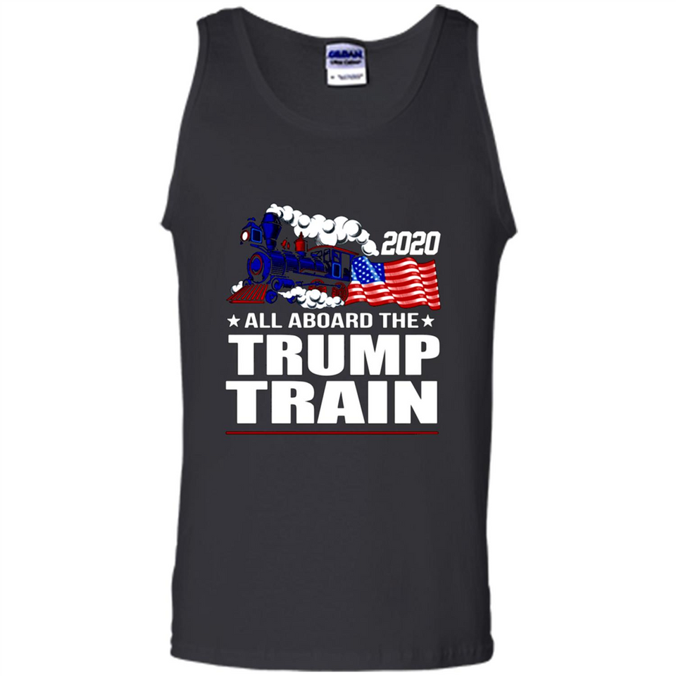 All Board The Trump Train 2020 Patriotic U.S Flag pingpong - Tank Top