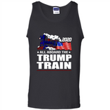 All Board The Trump Train 2020 Patriotic U.S Flag pingpong - Tank Top