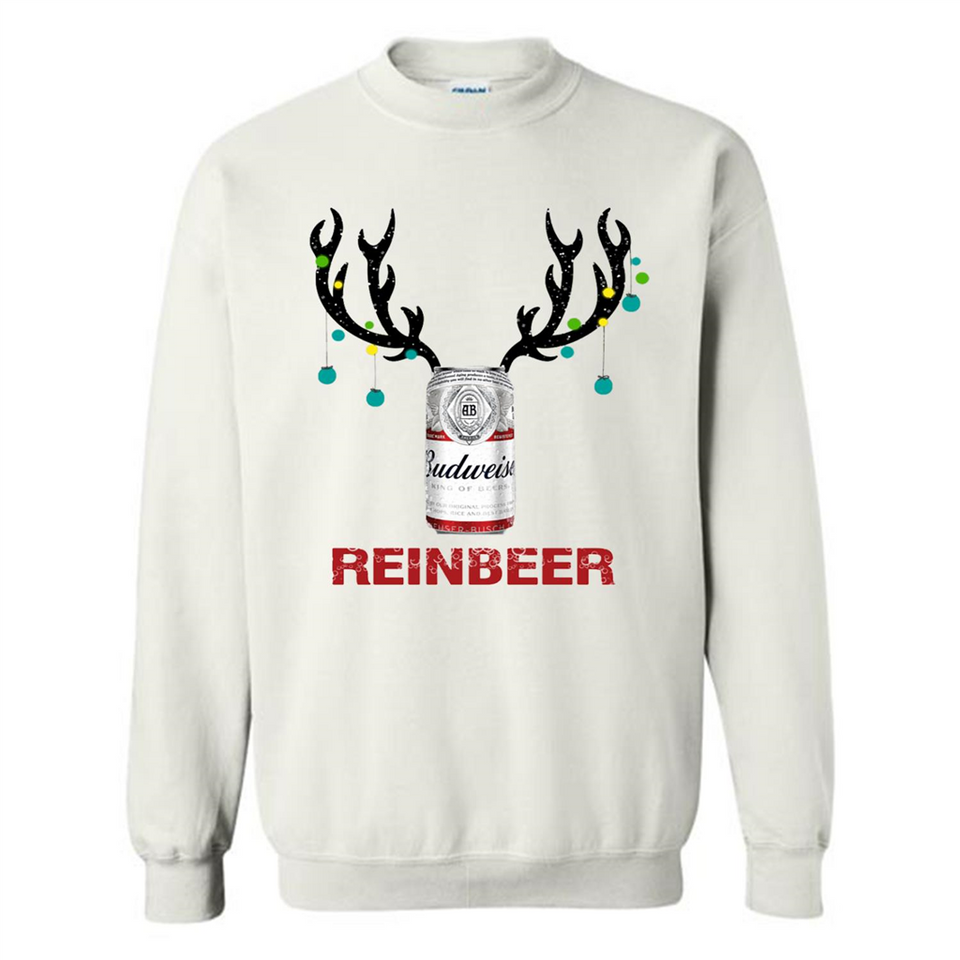 Budweiser Reinbeer Funny Beer Reindeer Christmas Sweatshirt - Sweatshirt