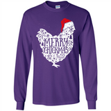 Chicken Christmas T Shirt Merry Chickmas Santa Claus Gifts - Long Sleeve T-Shirt