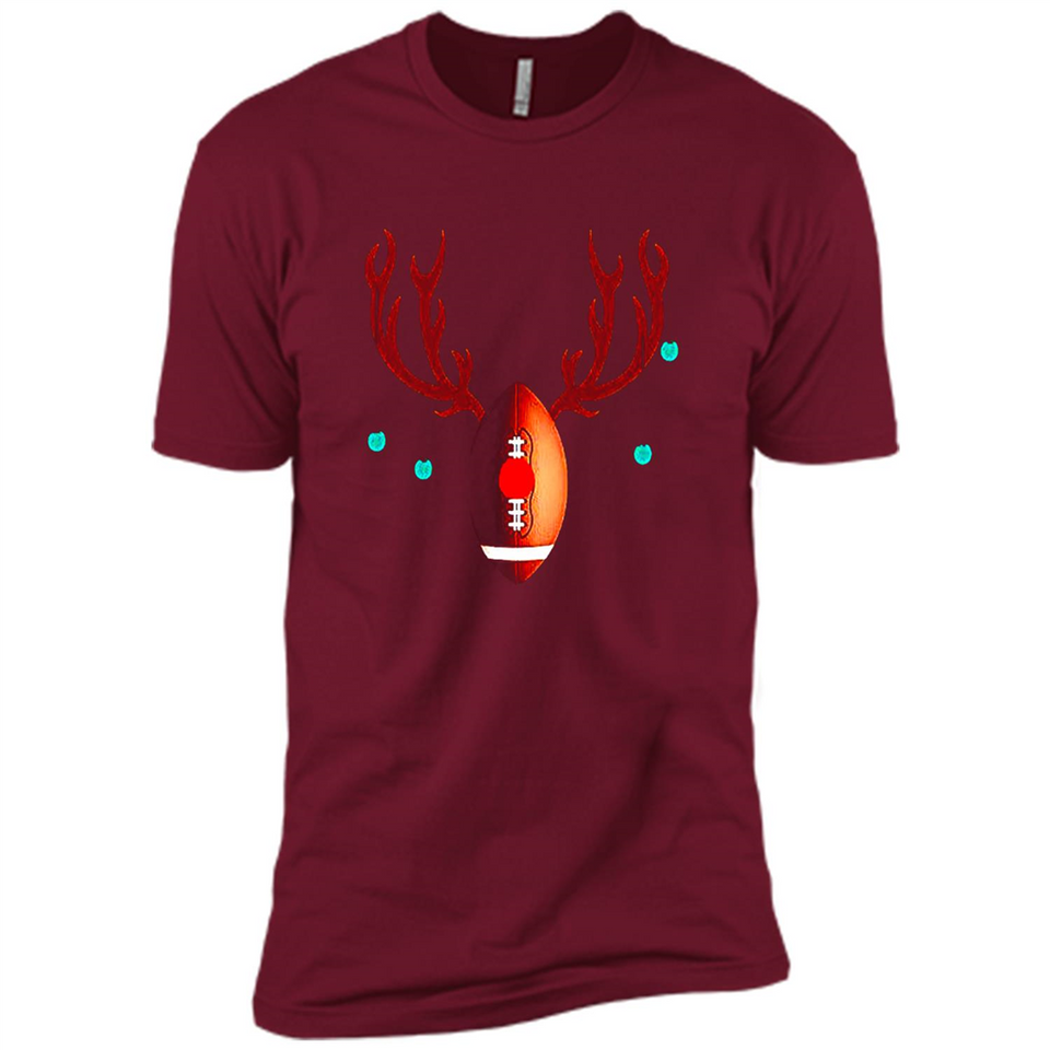 Football Christmas Shirt Reindeer Christmas Football Funny - Premium Short Sleeve T-Shirt