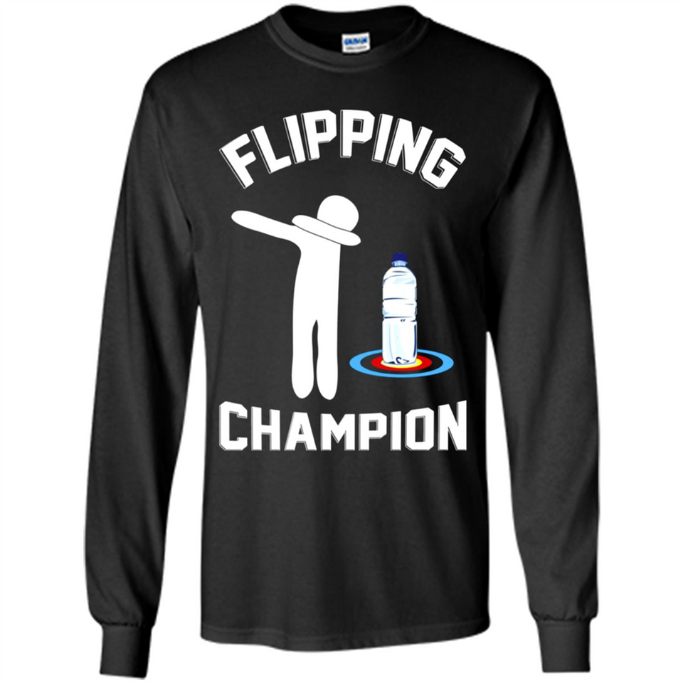 Water Bottle Flipping Tshirt Dabbing Flipping Champion - Long Sleeve T-Shirt