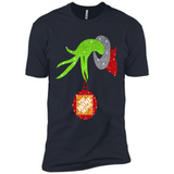 Grinch hand holding Logo HomeDepot Glitter Christmas - Premium Short Sleeve T-Shirt