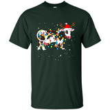 Christmas Lights Cow Wearing Santa Hat Funny Xmas Sweatshirt - Shirt