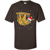 Christmas Lights Sloth Wearing Santa Hat Funny Xmas - Shirt