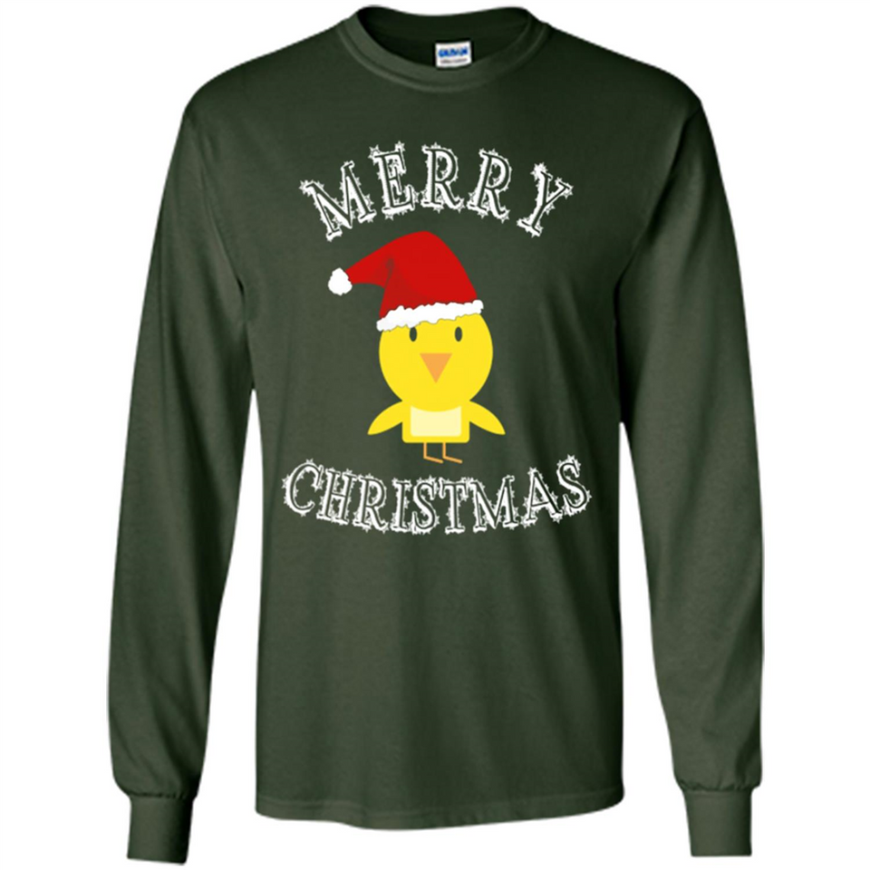 Bird Santa Merry Christmas T-Shirt - Birds Watchers Xmas - Long Sleeve T-Shirt