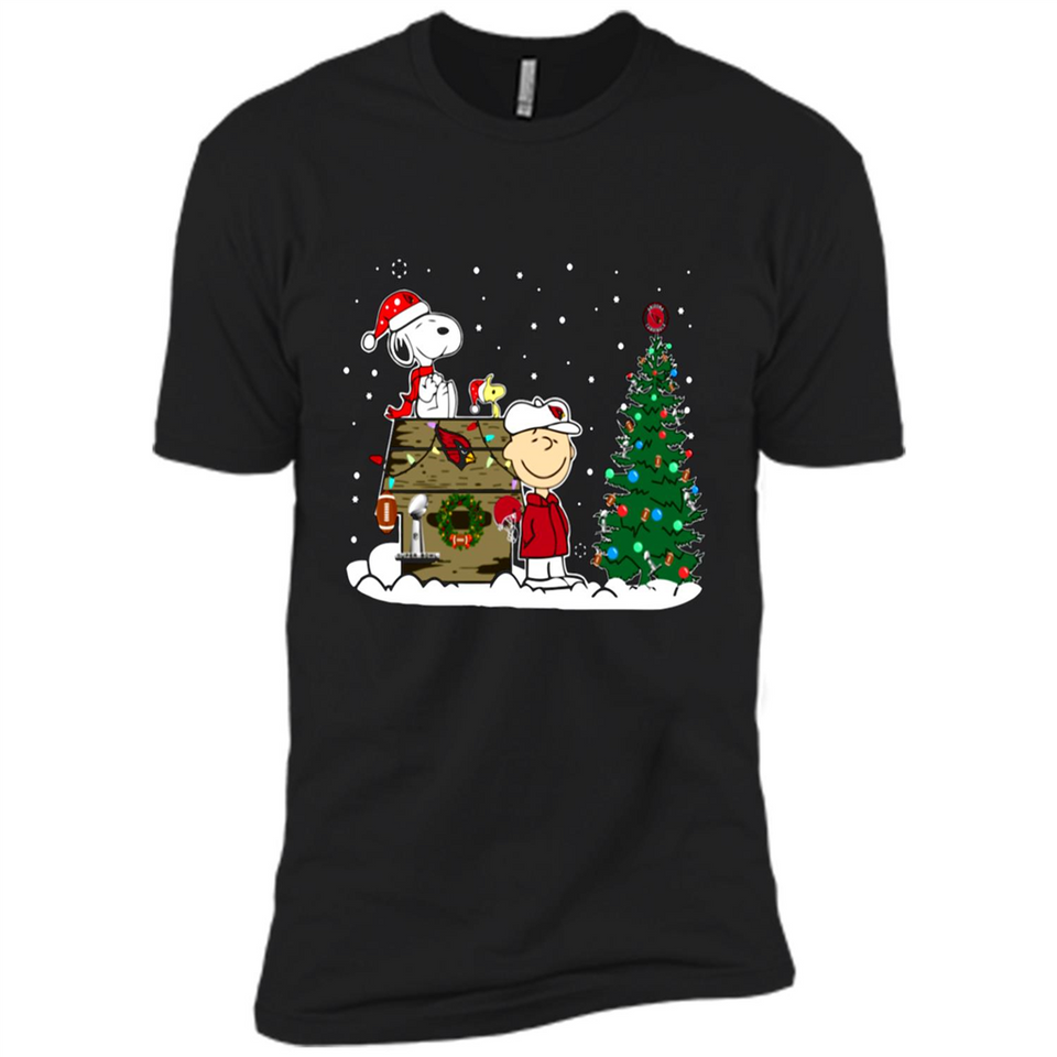 Arizona Cardinals Snoopy The Peanuts Movie Christmas Football Super Bowl pingpong - Premium Short Sleeve T-Shirt