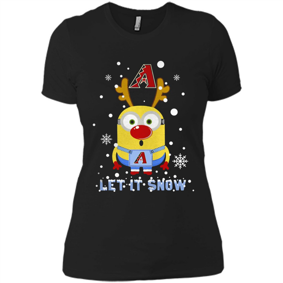 Minion Arizona Diamondbacks Ugly Christmas Sweater Let it Snow - Ladies' Boyfriend T-Shirt