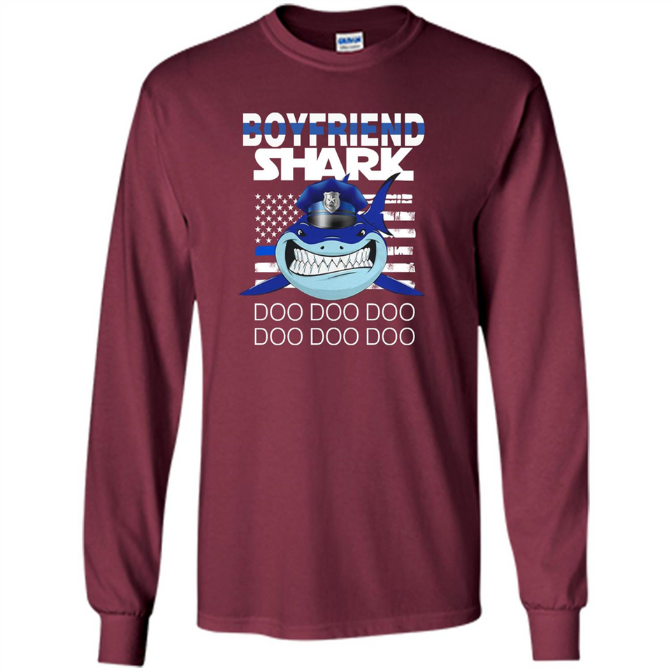 Police boyfriend Shark Blue Line Tee
