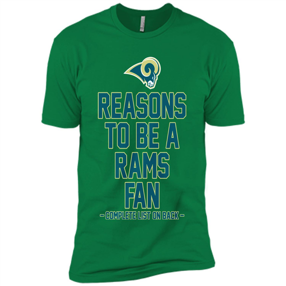 Reasons to be a Los Angeles Rams Fan Complete List on Back - Premium Short Sleeve T-Shirt