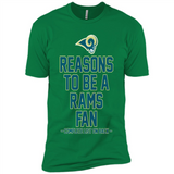 Reasons to be a Los Angeles Rams Fan Complete List on Back - Premium Short Sleeve T-Shirt
