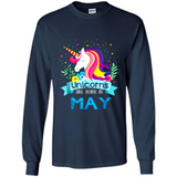 Unicorns are born in May Birthday Rainbow Gift Ladies Custom