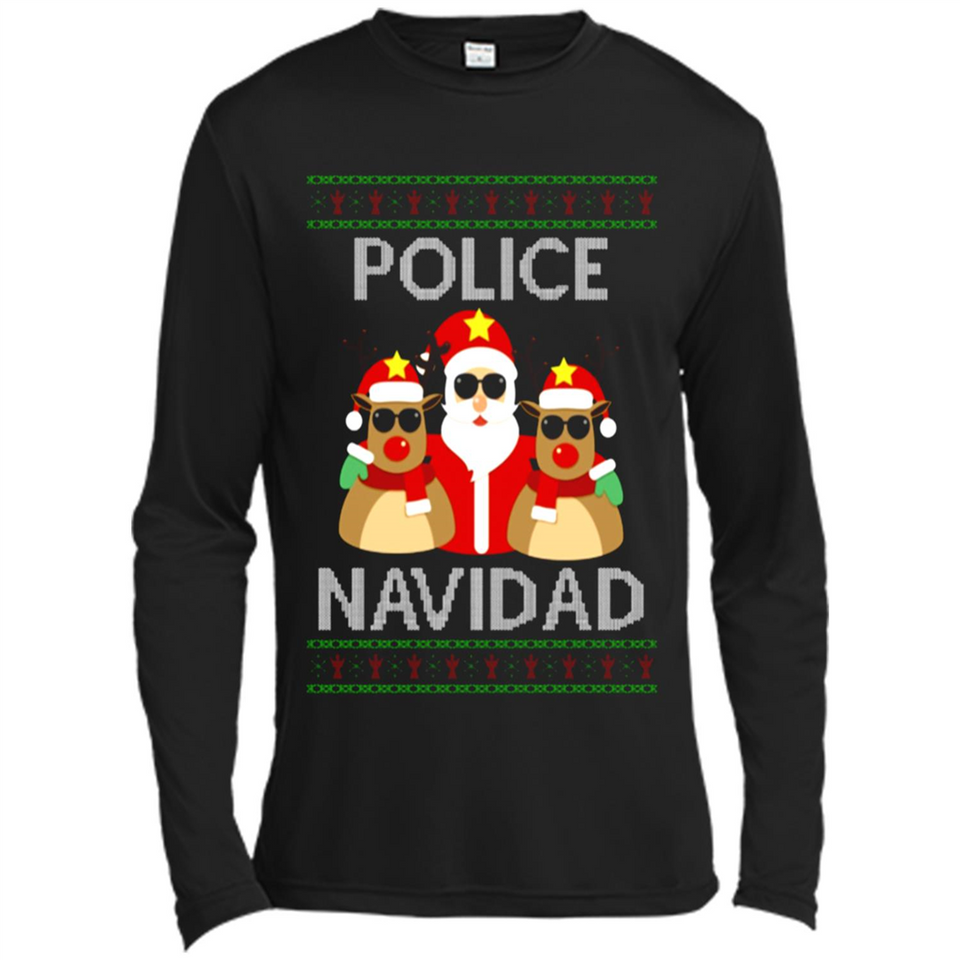 FUNNY POLICE NAVIDAD T-SHIRT Santa Christmas Party - Canvas Long Sleeve T-Shirt