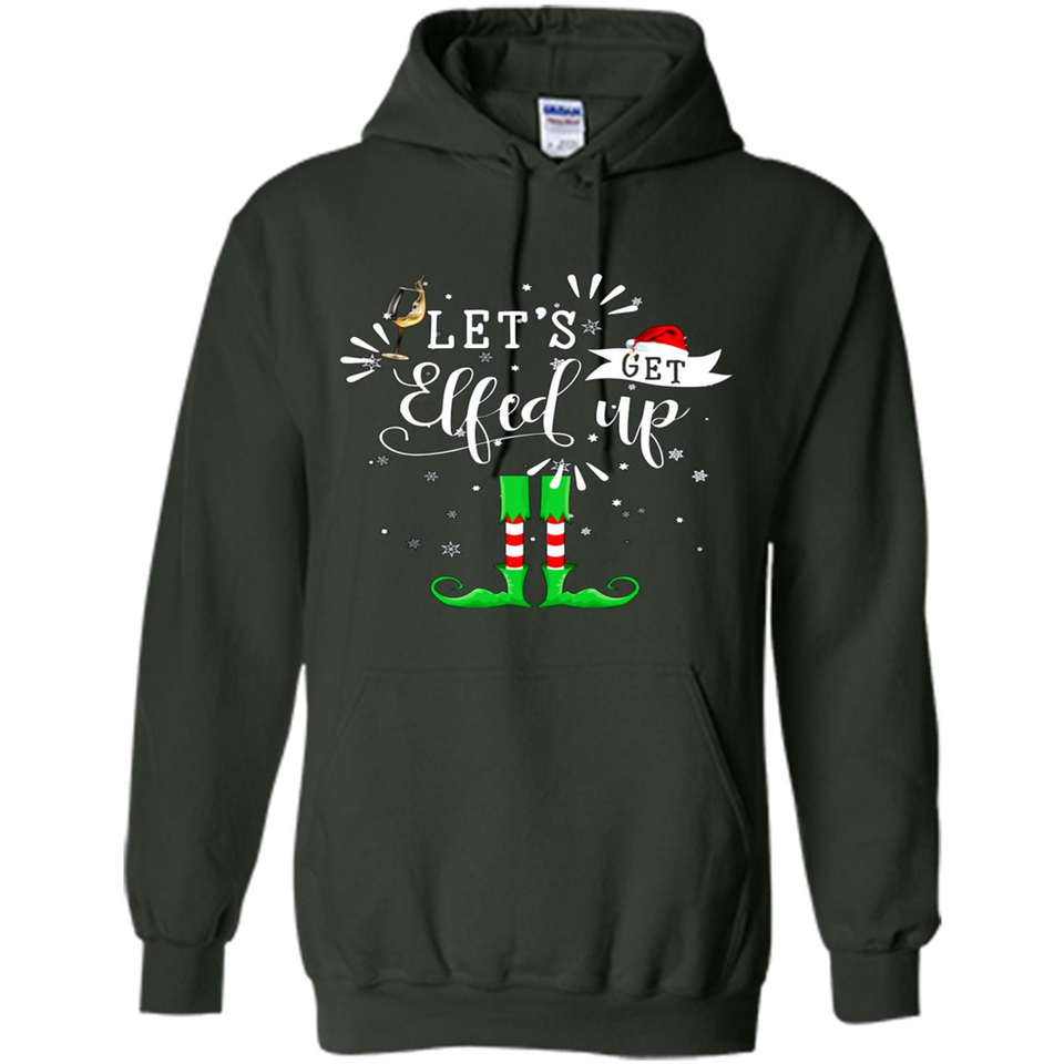 Let's Get Elfed Up Funny Drinking Wine Christmas Elf PINGPONG
