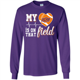 Oklahoma State Cowboys Football My Heart is on that Field - Long Sleeve T-Shirt