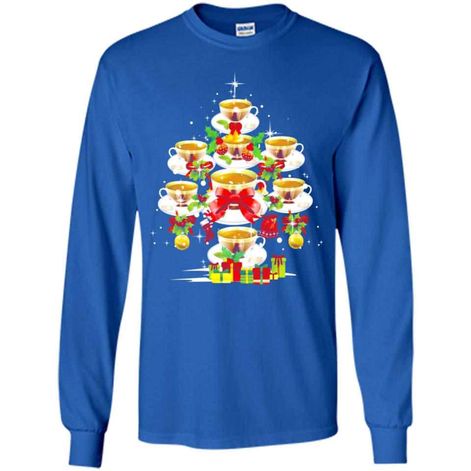 Tea Christmas Tree T-shirt Funny Tea Xmas Gift