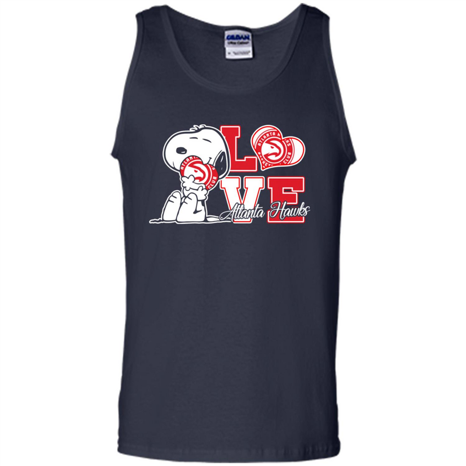 Snoopy loves NBA Atlanta Hawks - Tank Top