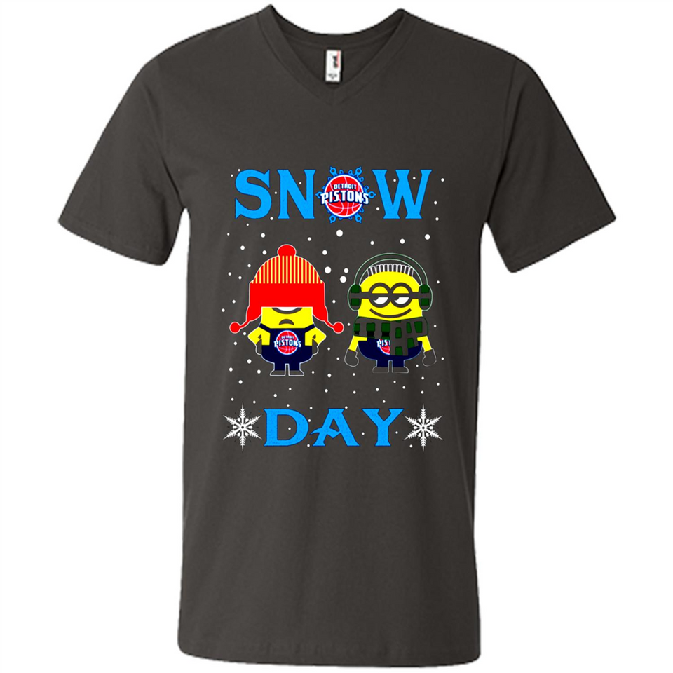 Snow Day Shirt For Detroit Pistons Vs Minion Fans pingpong