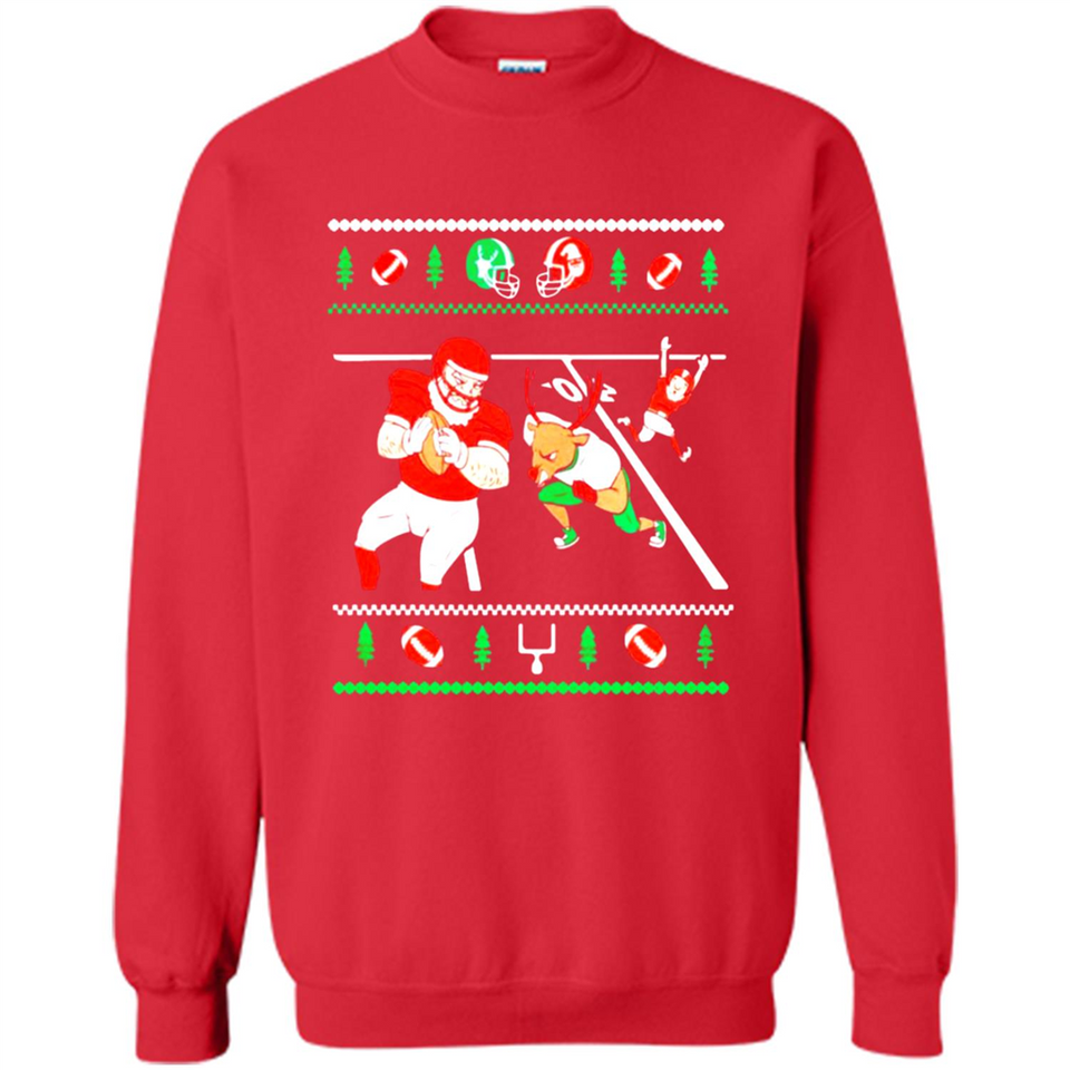 Santa vs Deer Football Ugly Christmas PINGPONG