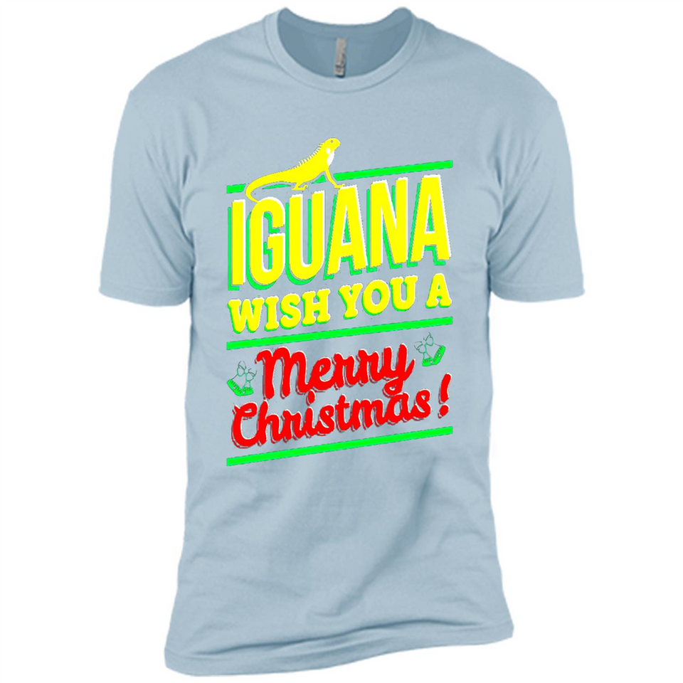 Iguana Wish You A Merry Christmas Animal - Premium Short Sleeve T-Shirt
