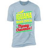 Iguana Wish You A Merry Christmas Animal - Premium Short Sleeve T-Shirt