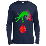 GRINCH HAND HOLDING CALGARY FLAMES GLITTER CHRISTMAS PINGPONG