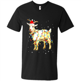 Christmas Lights Goat Wearing Santa Hat Funny Xmas - Men's V-Neck