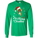 Mooey Christmas Cow Santa Christmas Lover Lights Sweatshirt - Long Sleeve T-Shirt