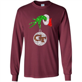 Fantastic Georgia Tech Yellow Jackets Glitter Grinch Monogram Ornament Christmas - Long Sleeve T-Shirt