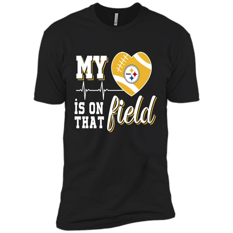 Pittsburgh Steelers Football My Heart is on that Field - Premium Short Sleeve T-Shirt