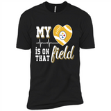 Pittsburgh Steelers Football My Heart is on that Field - Premium Short Sleeve T-Shirt
