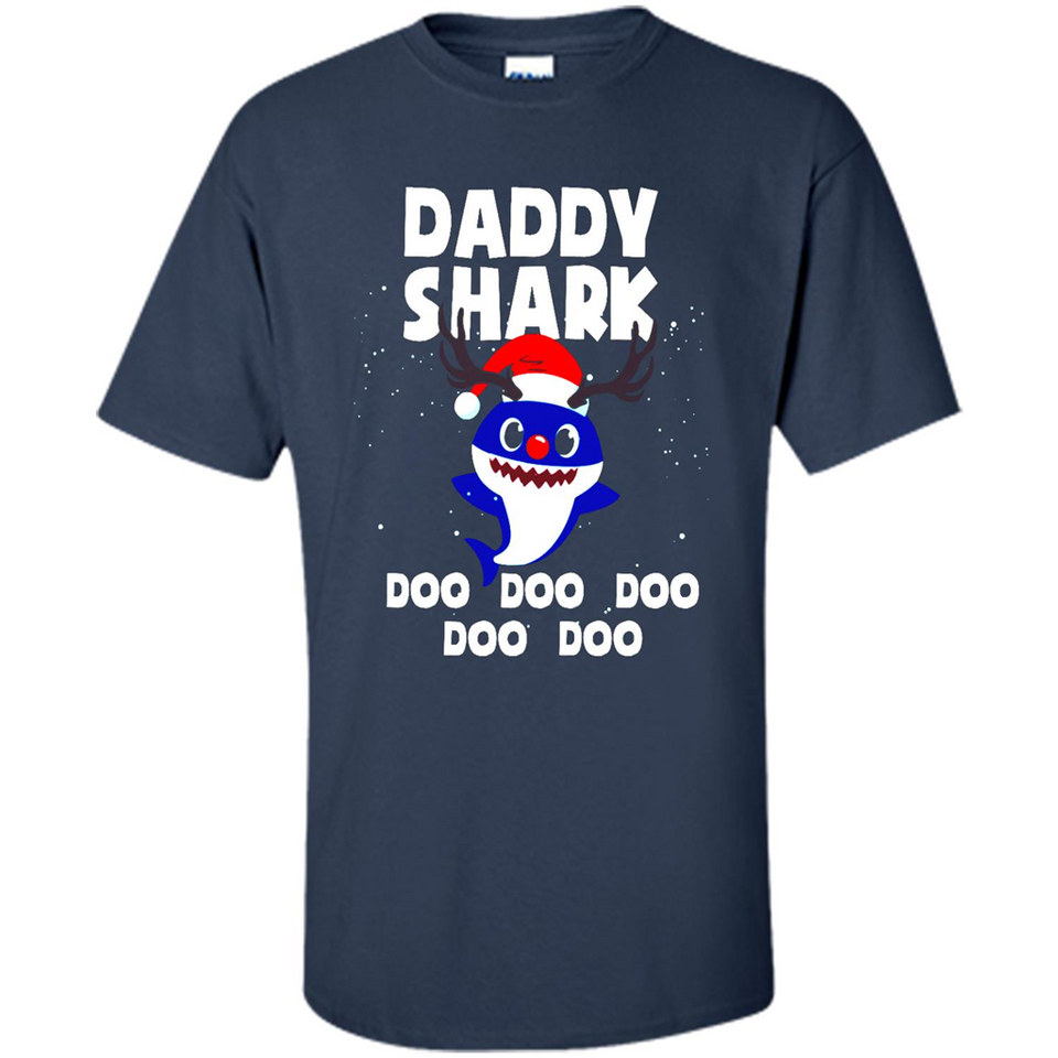 Daddy Shark Costume Reindeer Funny Christmas T-Shirt - Shirt