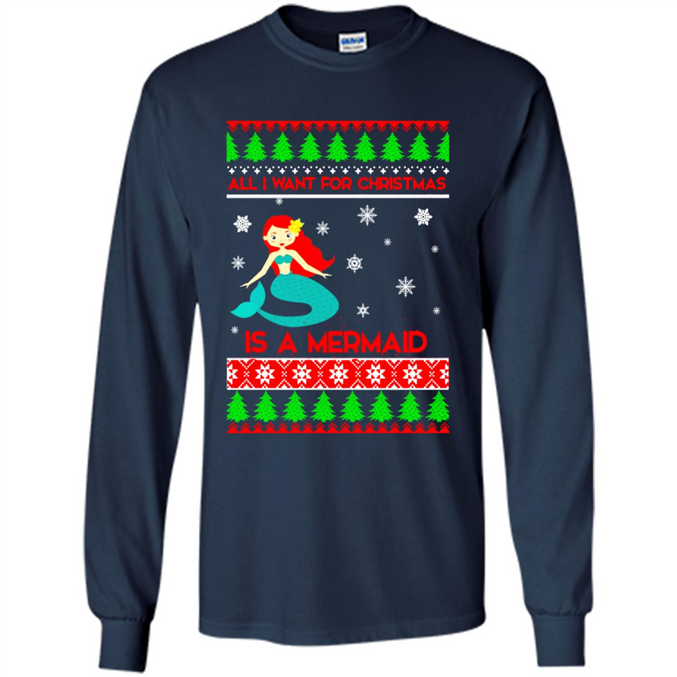 All I Want For Christmas Is A Mermaid ugly PINGPONG
