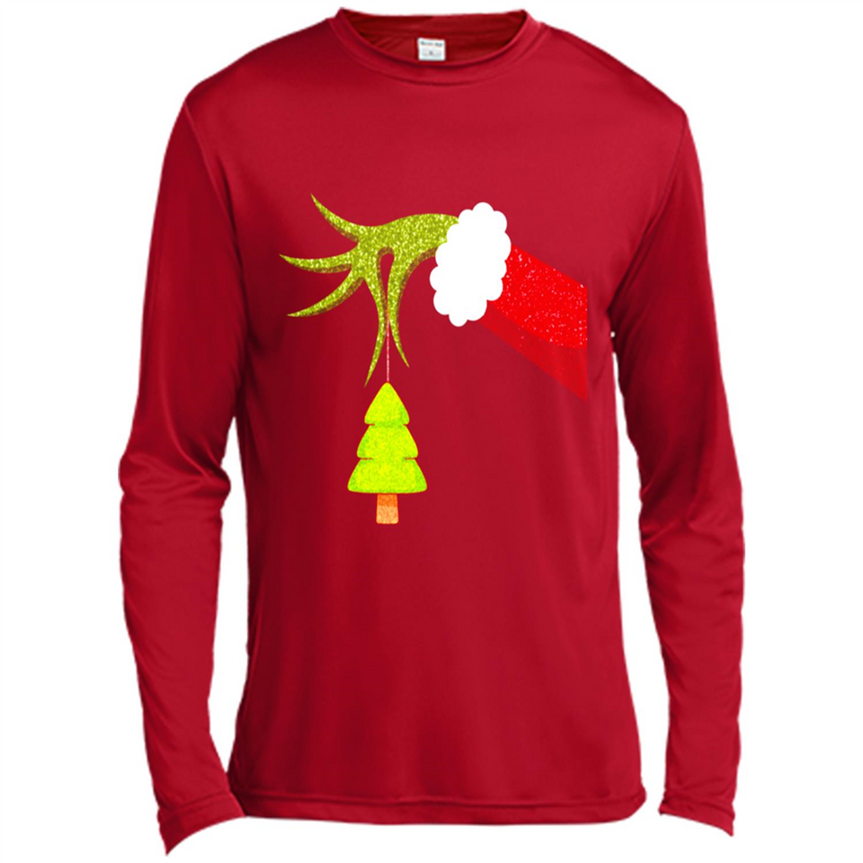 Funny Grinch Hand Holding Christmas Tree Ornament Christmas PING PONG