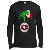 Amazing tee San Francisco 49ers Glitter Grinch Monogram Ornament Christmas Gift - Canvas Long Sleeve T-Shirt
