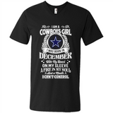 I Am A Cowboys Girl I Was Born In December With My Heart On My Sleeve A Fire In My Soul And A Mouth I Can’t Control - Men's V-Neck