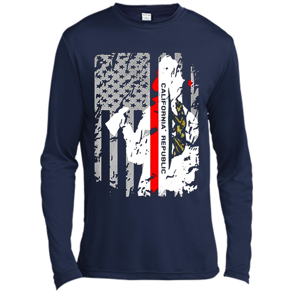 Paradise California Firefighter Thin Red Line Funds Youth T-Shirt PINGPONG - Canvas Long Sleeve T-Shirt