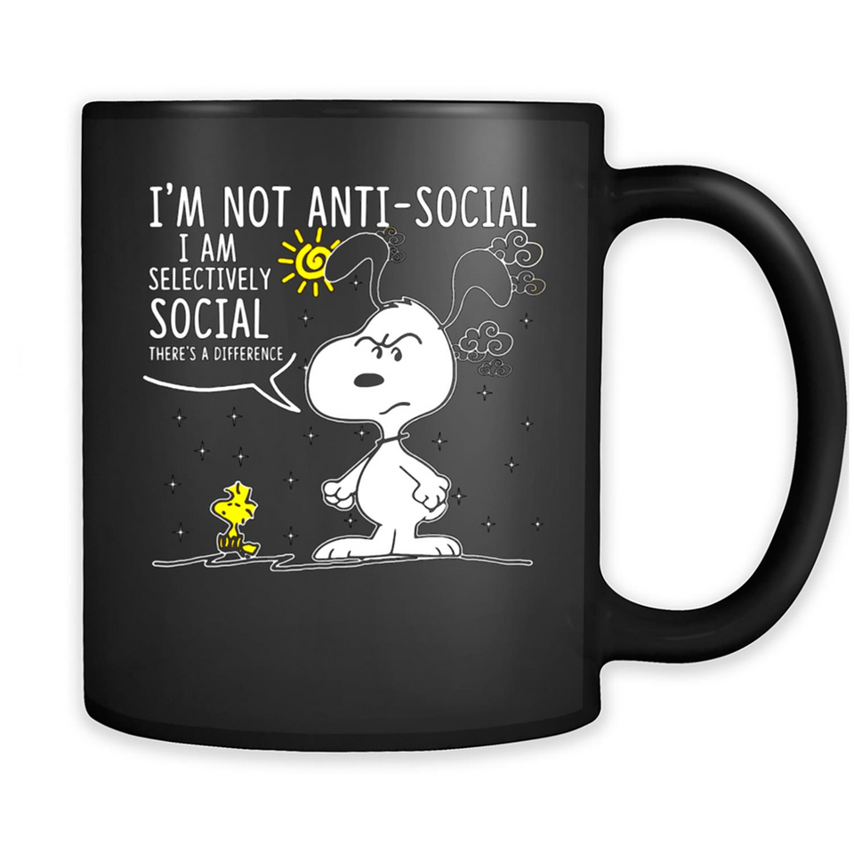 Snoopy I'm Not Anti-Social I Am Selectively Social