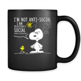 Snoopy I'm Not Anti-Social I Am Selectively Social