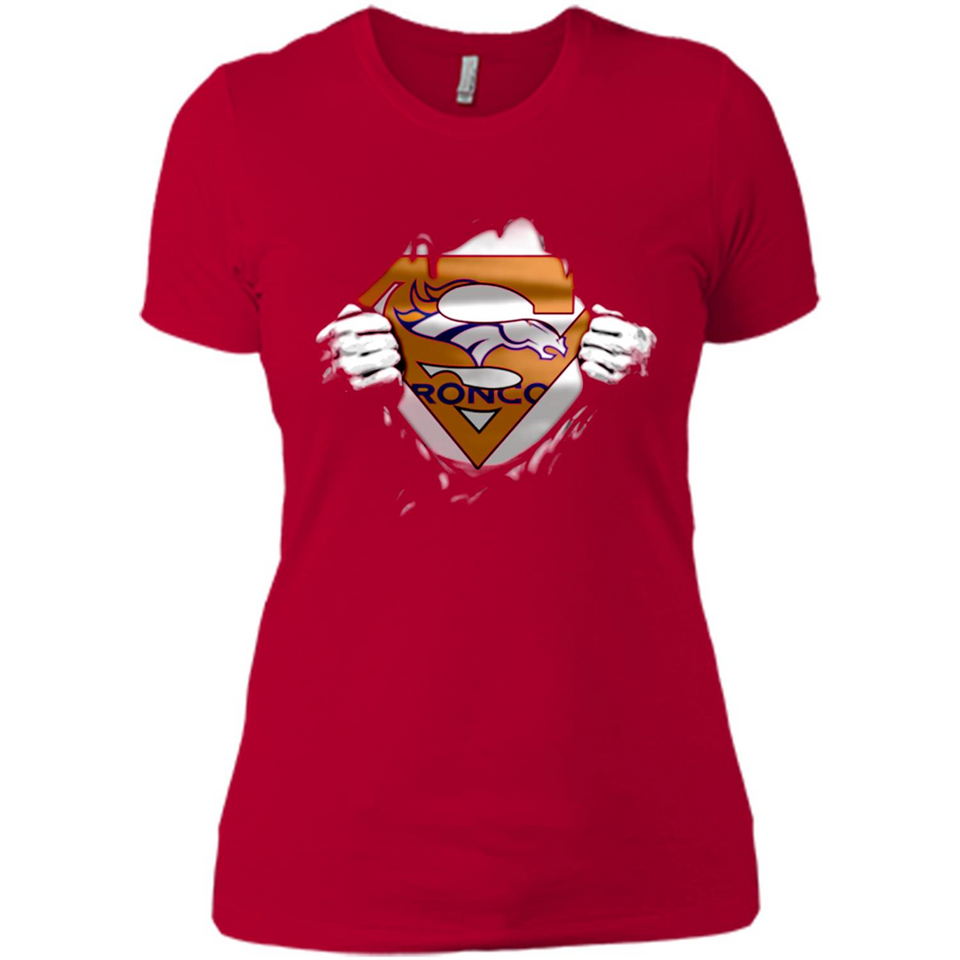 Denver Broncos And Superman Fans - Ladies' Boyfriend T-Shirt