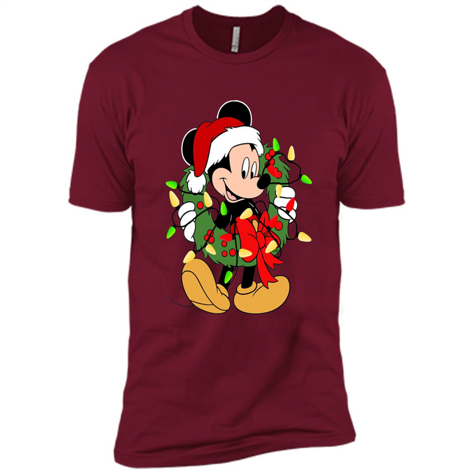 Disney Mickey Mouse Christmas Lights Sweatshirt - Premium Short Sleeve T-Shirt