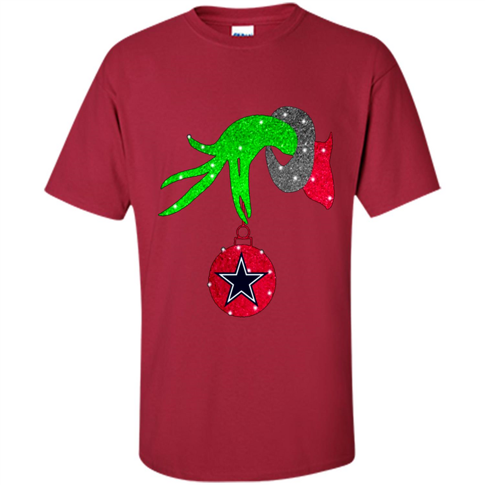 GRINCH HAND HOLDING DALLAS COWBOYS GLITTER CHRISTMAS PINGPONG