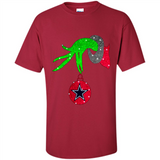 GRINCH HAND HOLDING DALLAS COWBOYS GLITTER CHRISTMAS PINGPONG