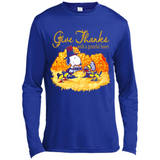 Snoopy Thanksgiving Give Thanks With A Grateful Heart - Canvas Long Sleeve T-Shirt