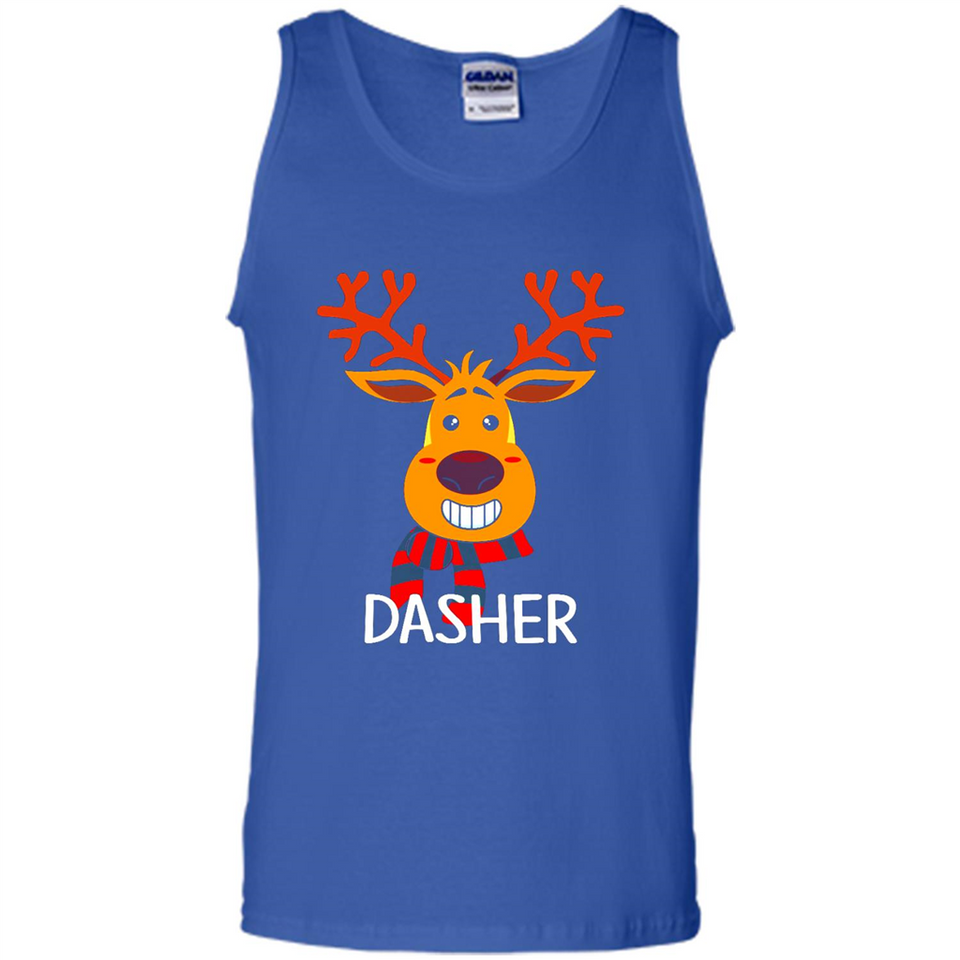 Dasher Reindeer Santa Claus Funny Xmas Holiday T-Shirt - Tank Top