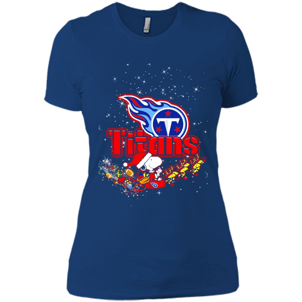 Snoopy Christmas Tennessee Titans - Ladies' Boyfriend T-Shirt