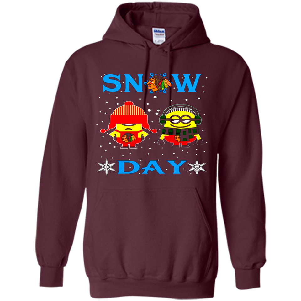 Snow Day Shirt For Chicago Blackhawks Vs Minion Fans pingpong