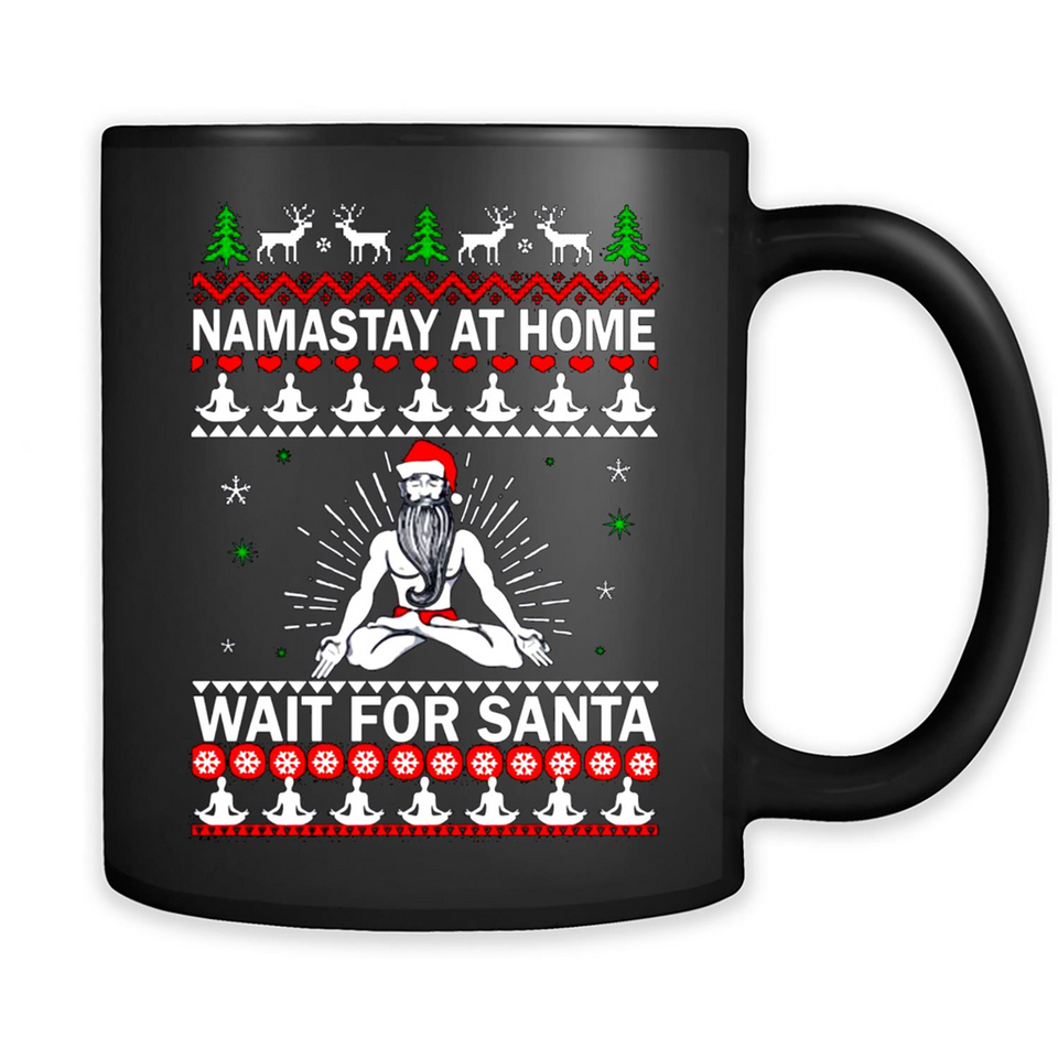 Namastay at home and wait for Santa Christmas sweatshirt PINGPONG